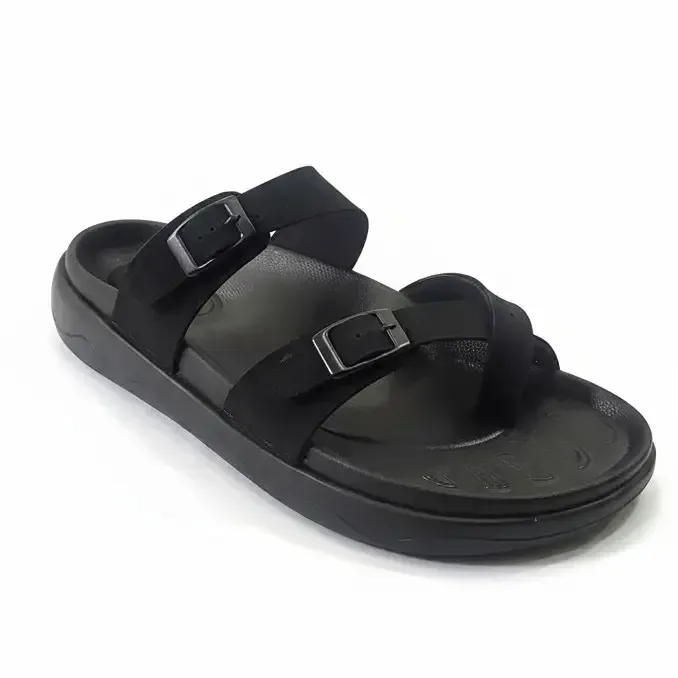 Wowzy R3 Black — Dual-strap buckle sandal