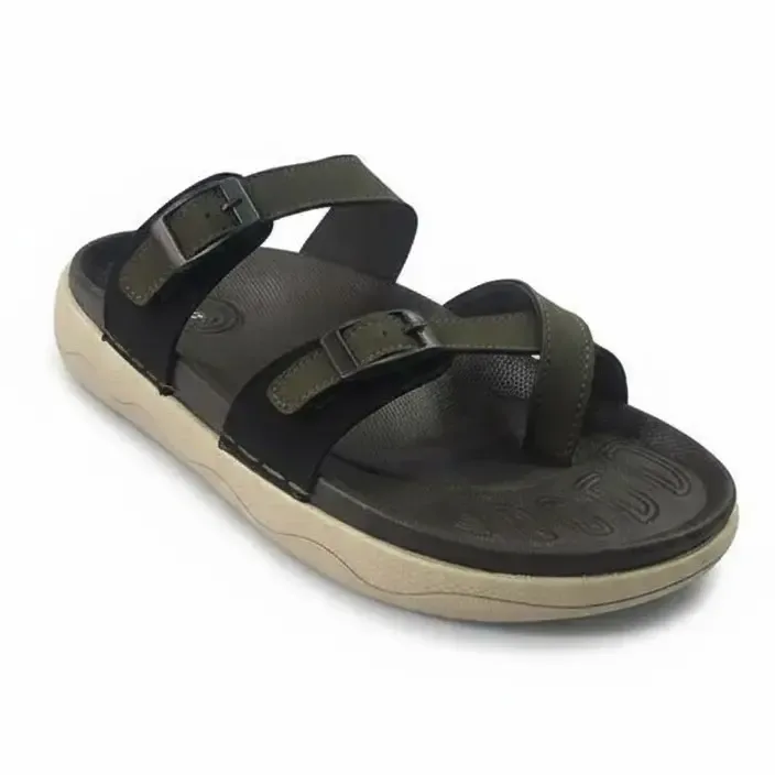Wowzy R3 Olive — Dual-strap buckle sandal