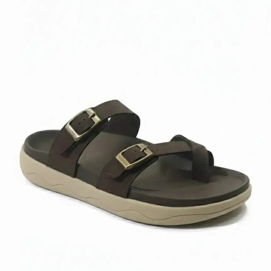 Wowzy R3 Brown — Dual-strap buckle sandal