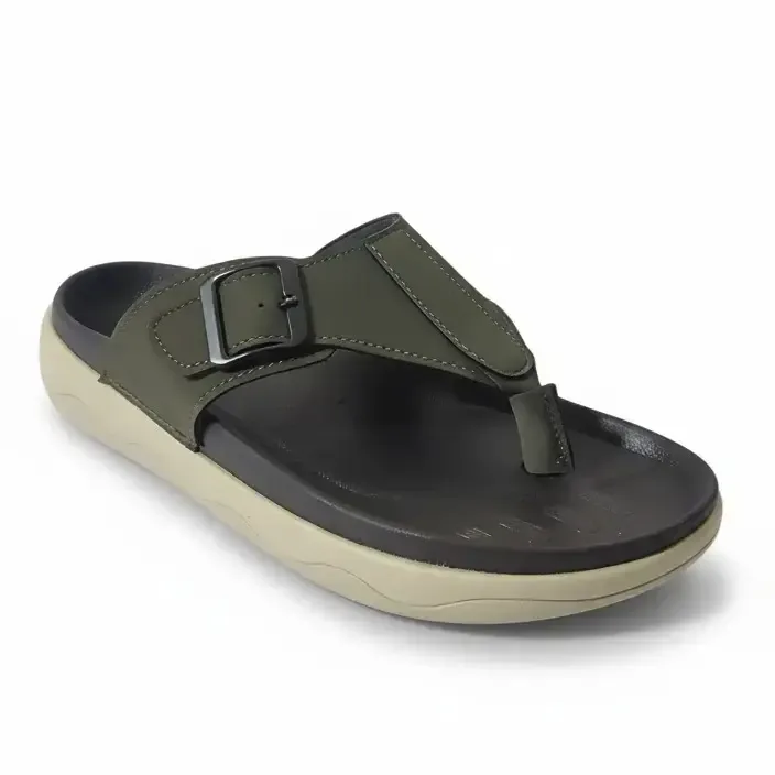 Wowzy R9 Olive — Single-buckle comfort slide