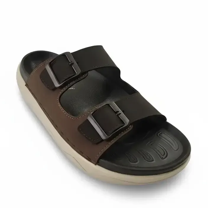 Wowzy R4 Brown — Suede-look double-strap slide