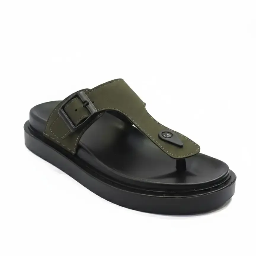 Wowzy RL19 Olive — T-strap buckle sandal