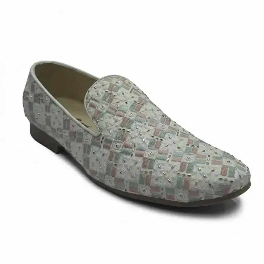 Pastel Bloom Juti Blush — Hand-embroidered mojari