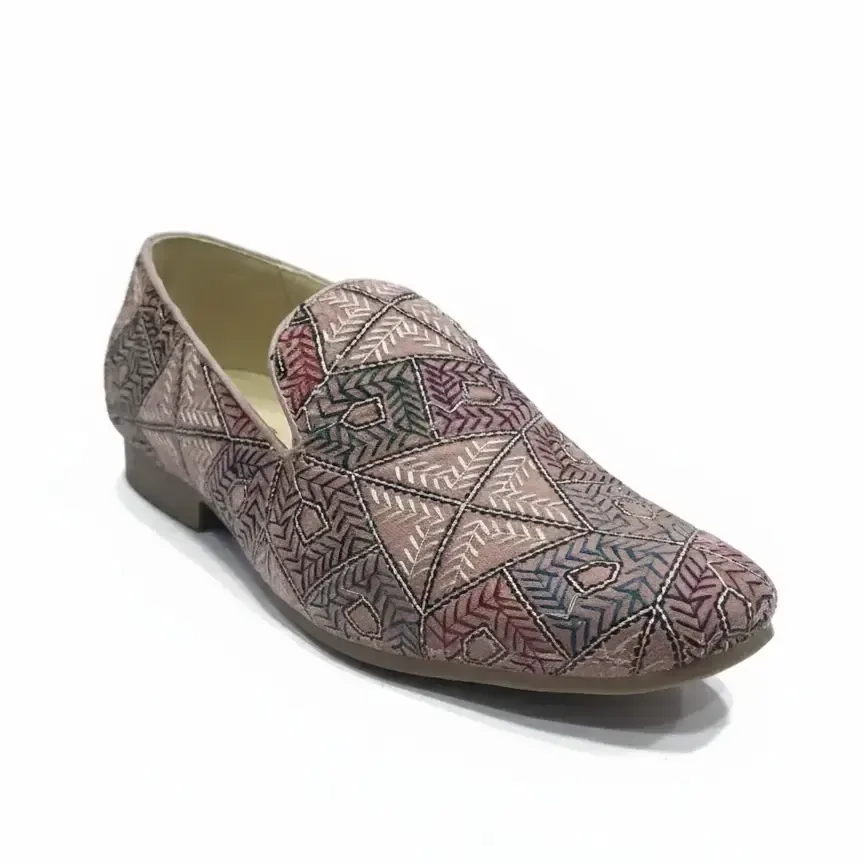 Rose Taupe Juti Rose Taupe — Hand-embroidered mojari
