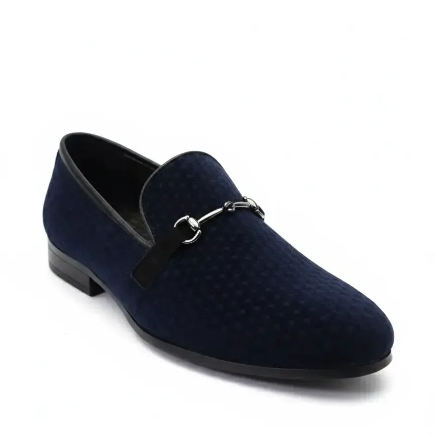 Midnight Velvet Loafer Navy — Velvet bit loafer